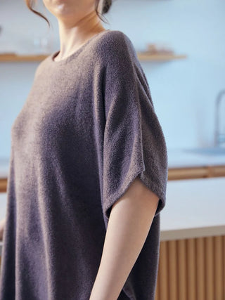 Woman wearing Smoothie Lite pullover top by Gelato Pique USA, featuring premium loungewear and sleepwear design.