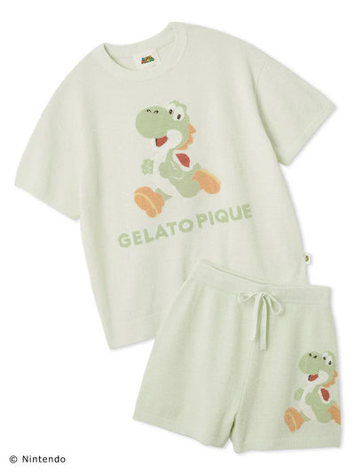 [SUPER MARIO] [WOMENS] Toad & Yoshi Jacquard Pullover Shorts Set gelato pique