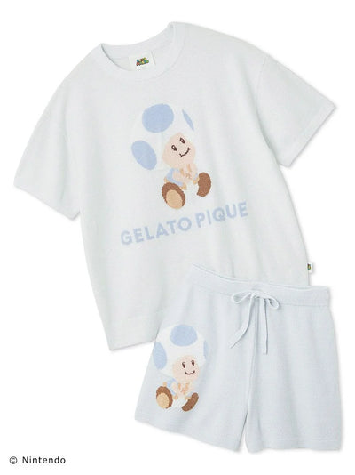 [SUPER MARIO] [WOMENS] Toad & Yoshi Jacquard Pullover Shorts Set gelato pique