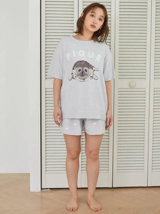 Women's Seal Jacquard Lounge Pullover & Shorts Set