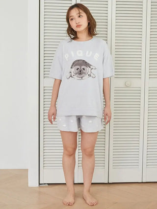 Women's Seal Jacquard Lounge Pullover & Shorts Set