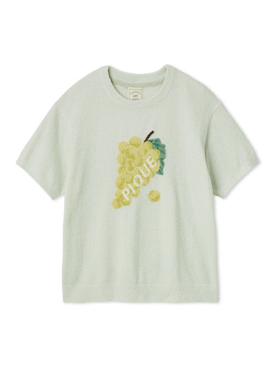 Fruit Jacquard Pullover Tops gelato pique