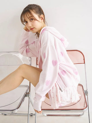 Heart Jacquard Cropped Hoodie