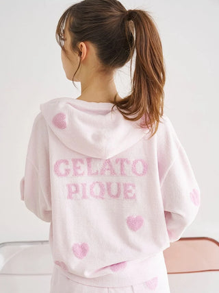 Heart Jacquard Cropped Hoodie