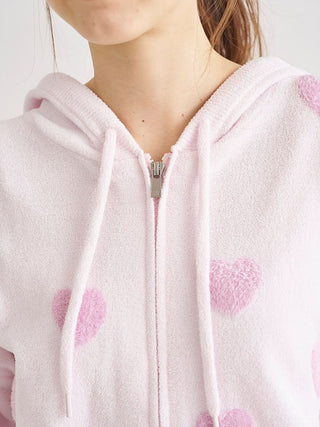Heart Jacquard Cropped Hoodie