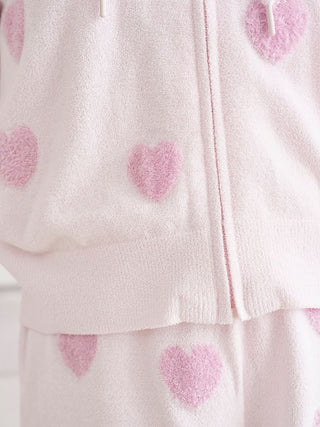 Heart Jacquard Cropped Hoodie