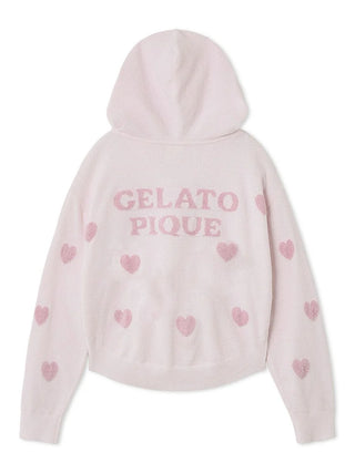 Heart Jacquard Cropped Hoodie