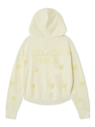 Heart Jacquard Cropped Hoodie