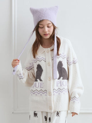 [HALLOWEEN] CAT Jacquard Collar Cardigan