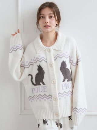 [HALLOWEEN] CAT Jacquard Collar Cardigan
