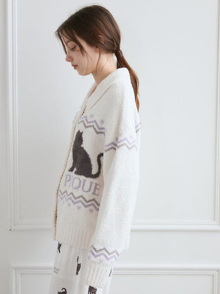 [HALLOWEEN] CAT Jacquard Collar Cardigan