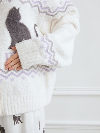 [HALLOWEEN] CAT Jacquard Collar Cardigan