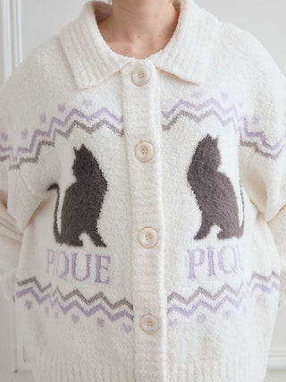 [HALLOWEEN] CAT Jacquard Collar Cardigan