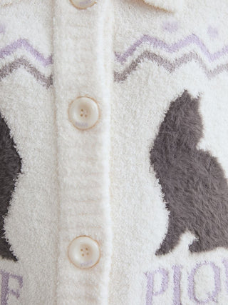 [HALLOWEEN] CAT Jacquard Collar Cardigan
