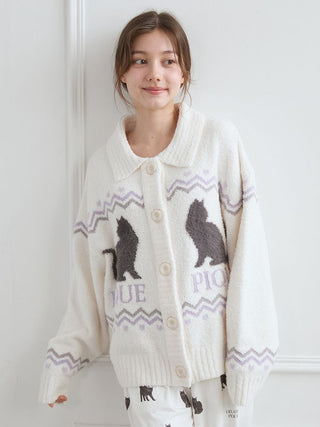 [HALLOWEEN] CAT Jacquard Collar Cardigan
