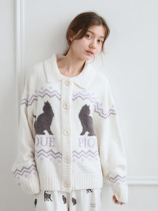 [HALLOWEEN] CAT Jacquard Collar Cardigan
