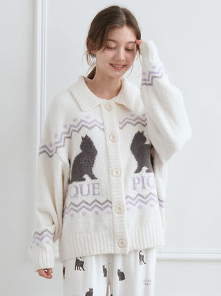 [HALLOWEEN] CAT Jacquard Collar Cardigan