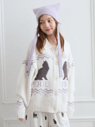 [HALLOWEEN] CAT Jacquard Collar Cardigan