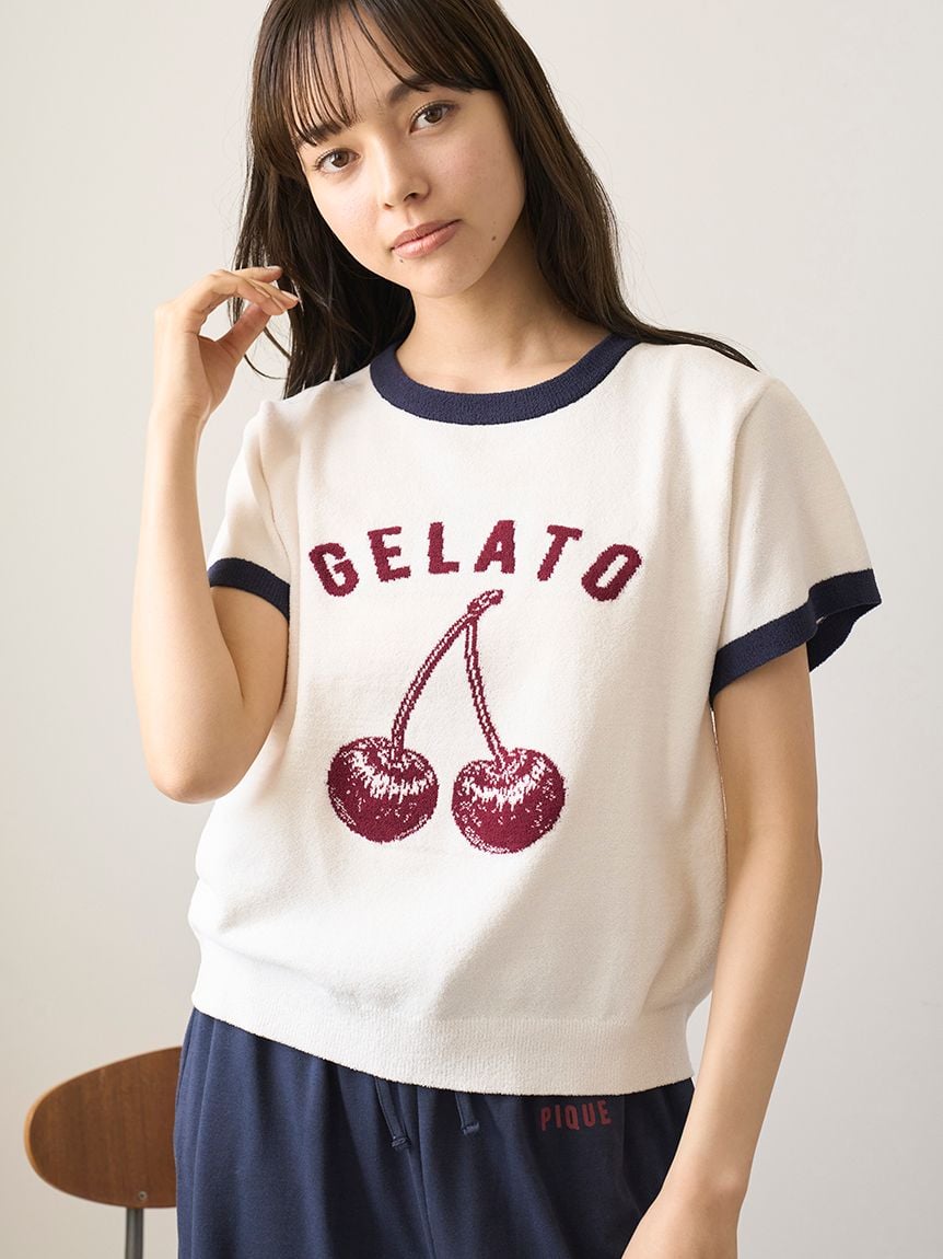 Airy Moco Variety Motif Jacquard Pullover