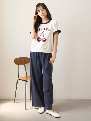 Airy Moco Variety Motif Jacquard Pullover