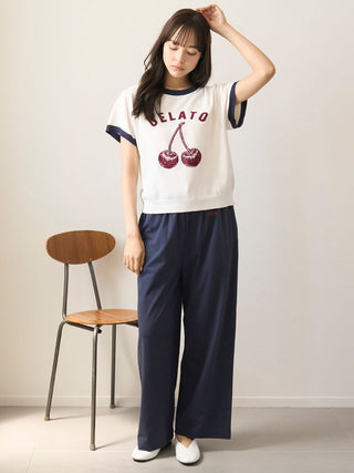 Airy Moco Variety Motif Jacquard Pullover