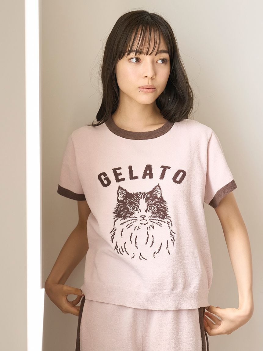 Airy Moco Variety Motif Jacquard Pullover