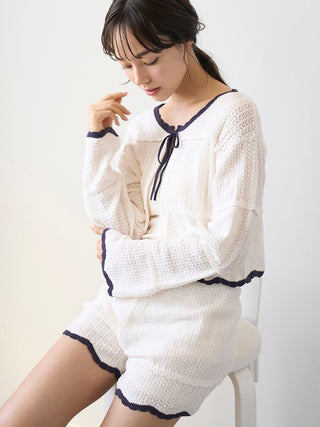 Crochet Knit Short Cardigan