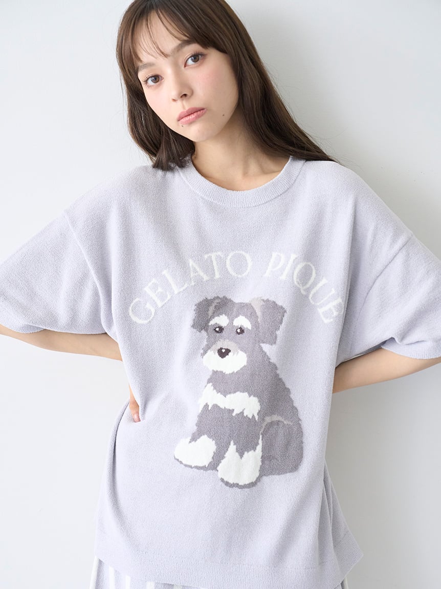 Schnauzer Airy Moco Jacquard Pullover & Shorts Set