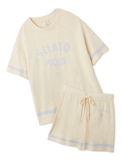 Smoothie Trim Line Short-sleeved Pullover & Shorts Set gelato pique