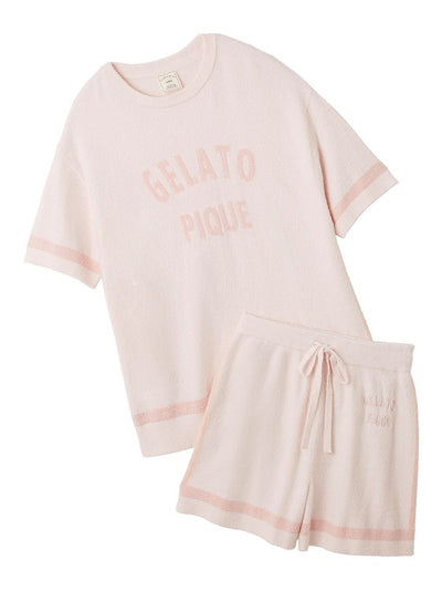 Smoothie Trim Line Short-sleeved Pullover & Shorts Set gelato pique