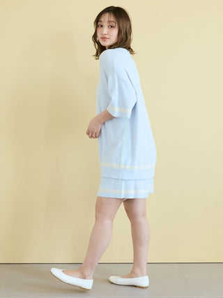 Smoothie Trim Line Short-sleeved Pullover & Shorts Set