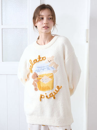 Baby Moco Honey Bear Jacquard Pullover