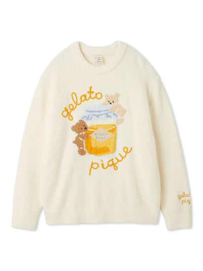 Baby Moco Honey Bear Jacquard Pullover gelato pique