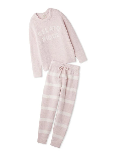 Powder Logo Jacquard Pullover & Long Pants Set gelato pique