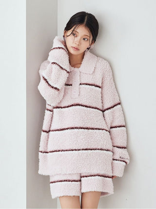 Gelato Narrow Border Pullover With Polo Collar