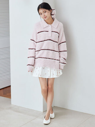 Gelato Narrow Border Pullover With Polo Collar