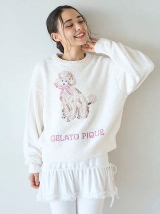 Ribbon Poodle Jacquard Pullover