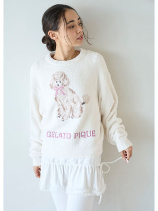 Ribbon Poodle Jacquard Pullover