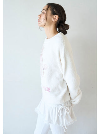 Ribbon Poodle Jacquard Pullover