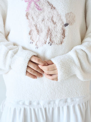 Ribbon Poodle Jacquard Pullover