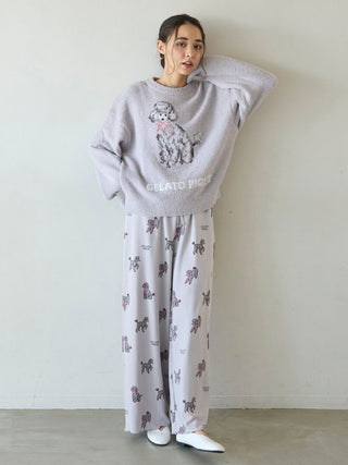 Ribbon Poodle Jacquard Pullover