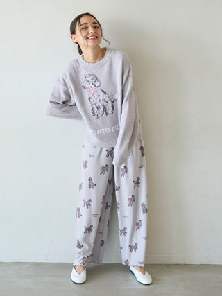 Ribbon Poodle Jacquard Pullover