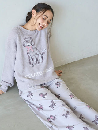 Ribbon Poodle Jacquard Pullover
