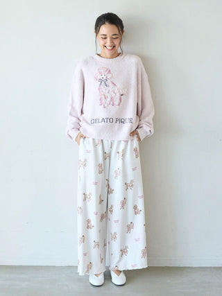 Ribbon Poodle Jacquard Pullover