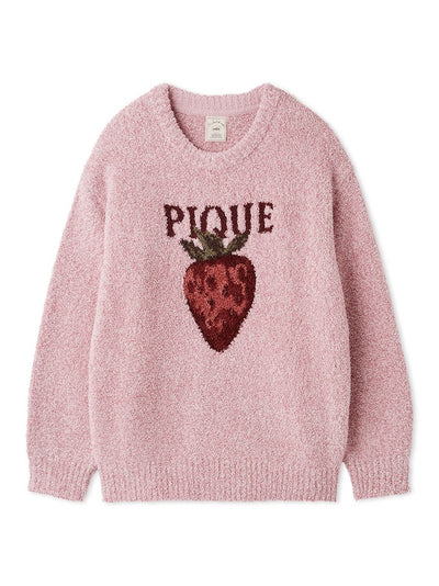 Melange Strawberry Jacquard Pullover gelato pique