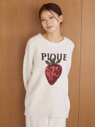 Melange Strawberry Jacquard Pullover