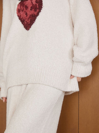 Melange Strawberry Jacquard Pullover