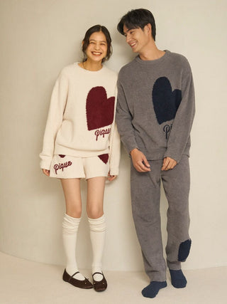 Heart Jacquard Pullover & Shorts Set