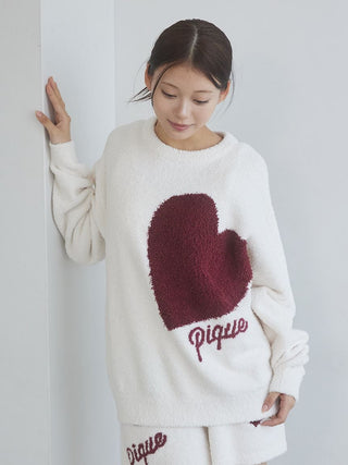 Heart Jacquard Pullover & Shorts Set