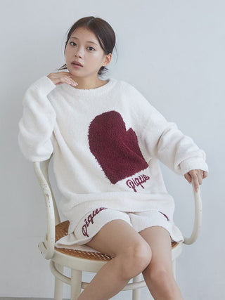 Heart Jacquard Pullover & Shorts Set
